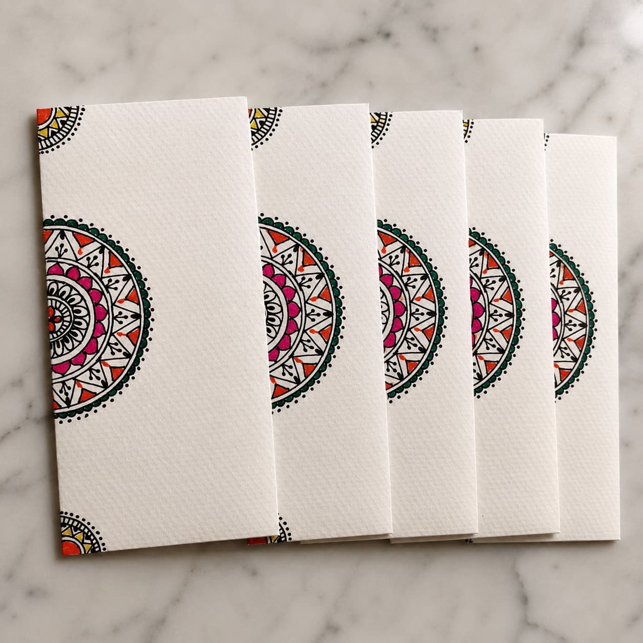 Hand-Painted Mandala Gift Envelopes — Set Of 5