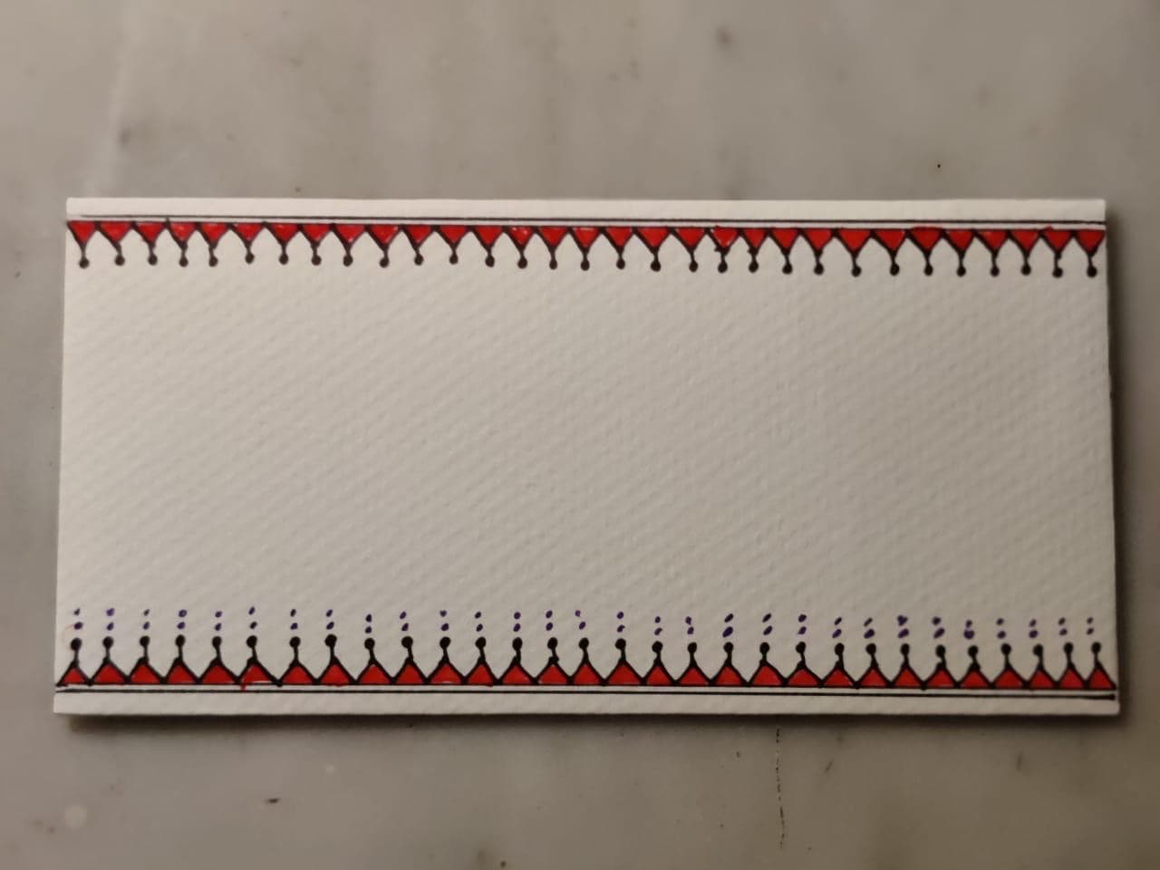 Hand-Painted Red Crown Border Gift Envelopes — Set Of 5