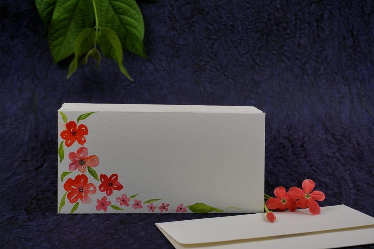 Hand-Painted Floral Gift Envelopes — Set Of 5