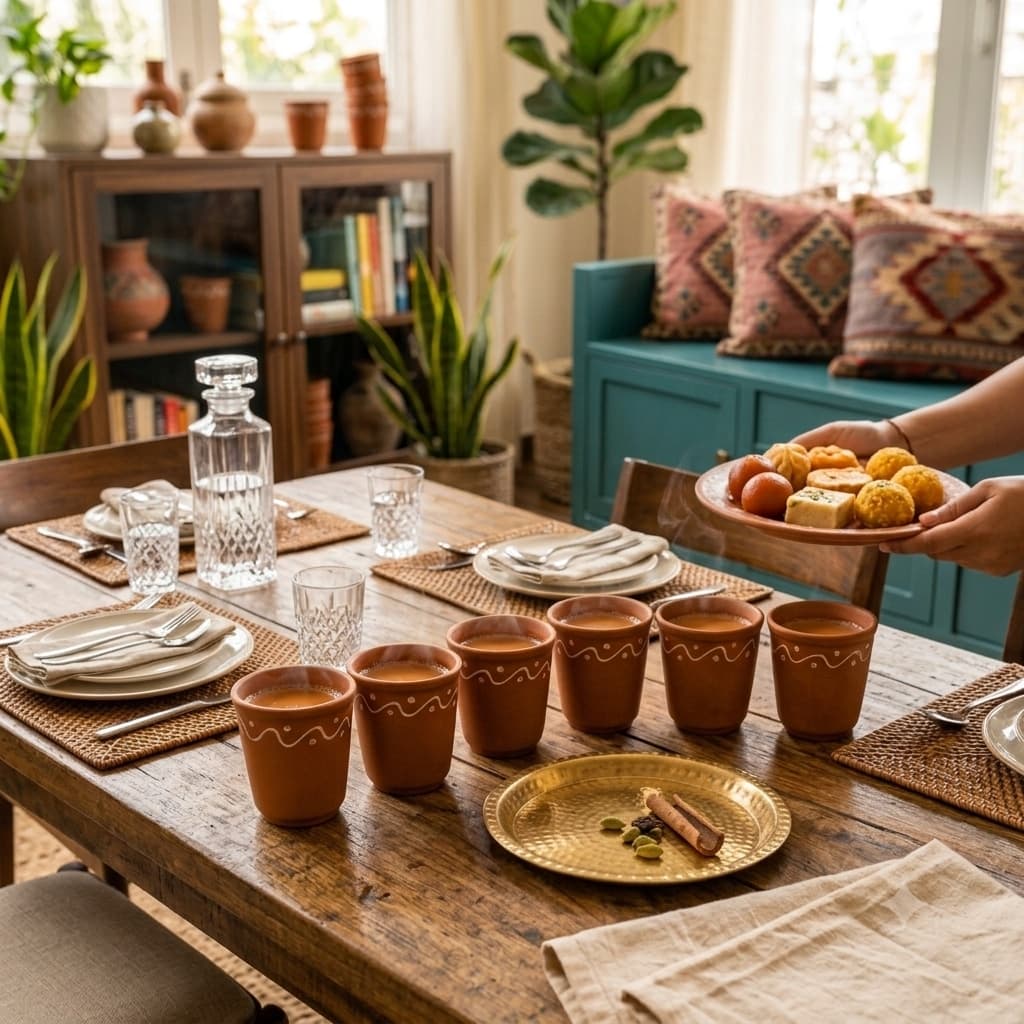 Mrinmayi Terracotta Kulhad Chai Cups (Set Of 6) – Hand-Painted