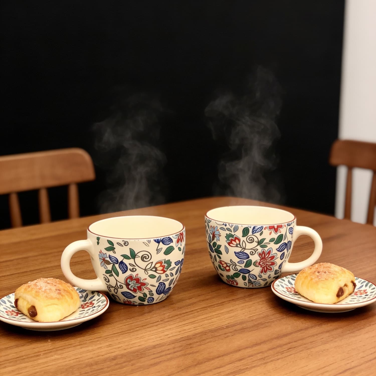 Pushpavali Ceramic Coffee Mugs (Set Of 2) – Floral Print Coffee & Tea Cups For Home, Office & Gifting