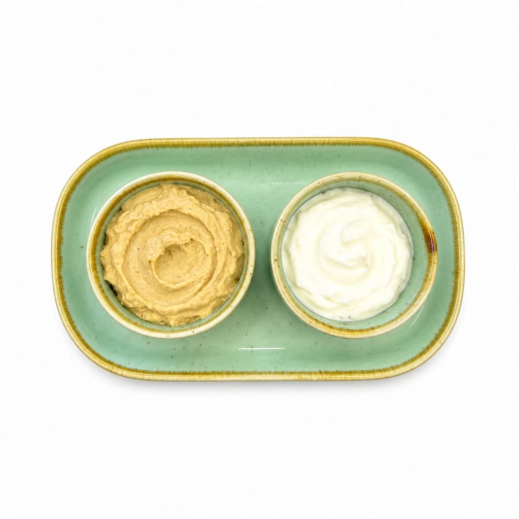 Reactive Glaze Mint-Green Ceramic Mini  Serving Platter With 2 Dip Bowls