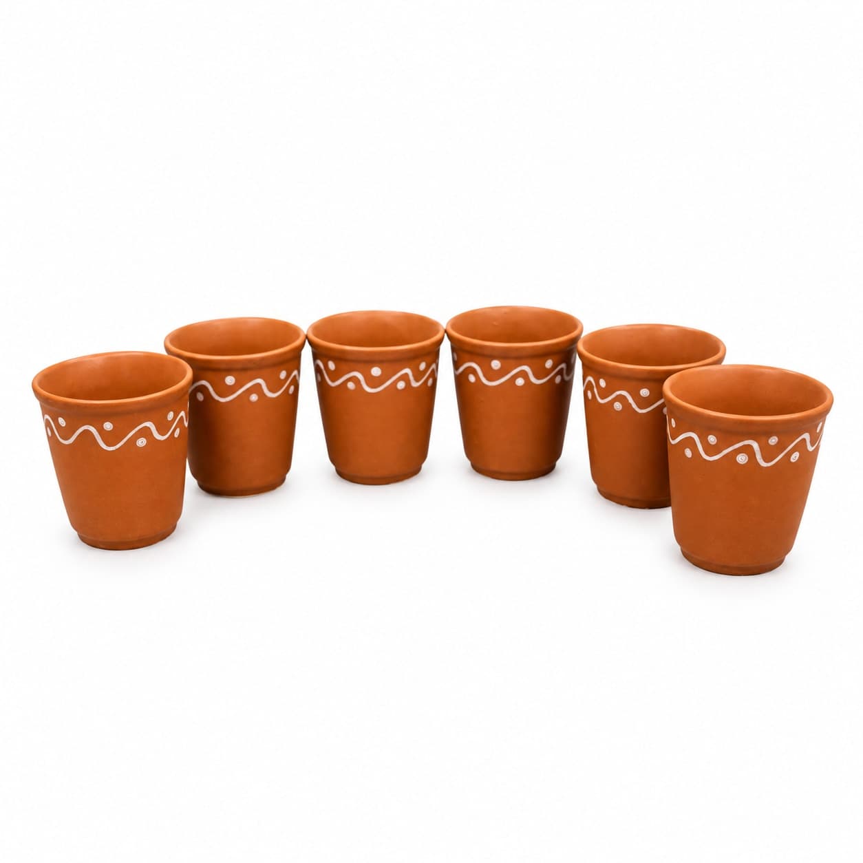 Mrinmayi Terracotta Kulhad Chai Cups (Set Of 6) – Hand-Painted
